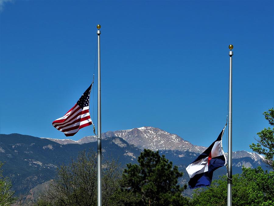 US Colorado flag half mast 51522 Photograph by Tom Casey Pixels