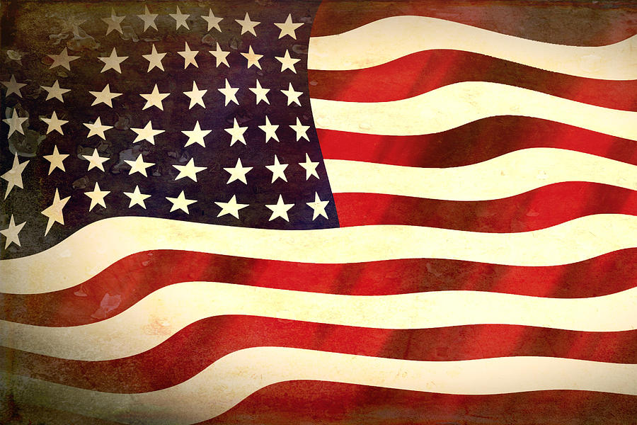 US Flag Grunge Look Photograph by Joann Vitali