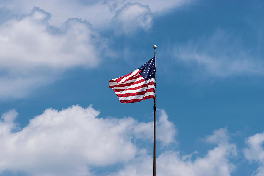 american flag waving in the wind