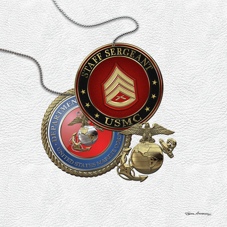 U.S. Marine Staff Sergeant - USMC SSgt Rank Insignia with Seal and EGA ...