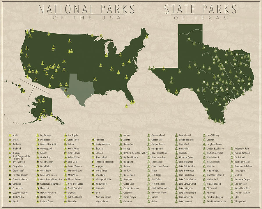 US National Parks - Texas Digital Art by Finlay McNevin - Fine Art America