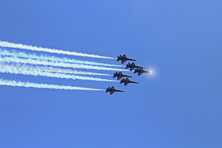 US Navy Blue Angels Sunburst Photograph by Judy Vincent
