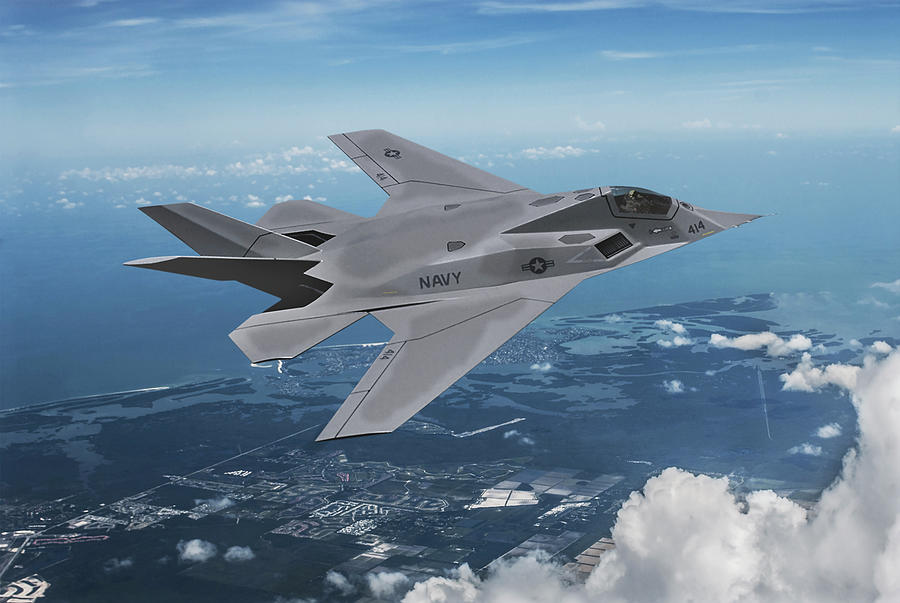 U.S. Navy F-117N Seahawk Stealth Fighter Digital Art by Erik Simonsen ...