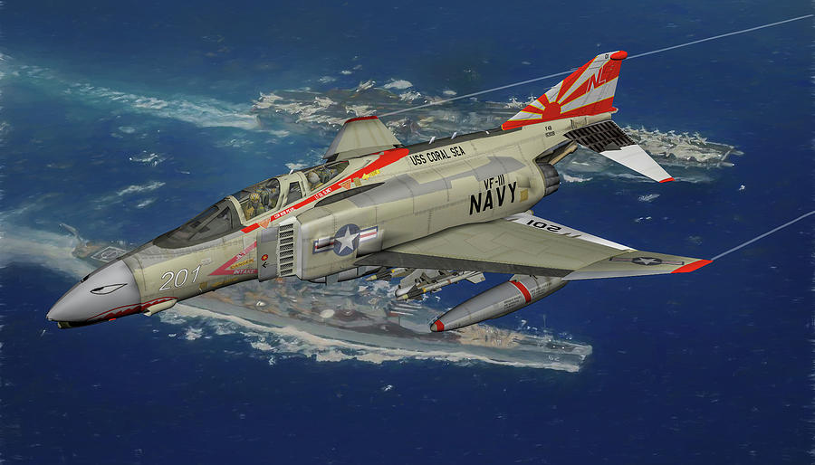 US Navy F-4G Sundowner - Art Digital Art by Tommy Anderson