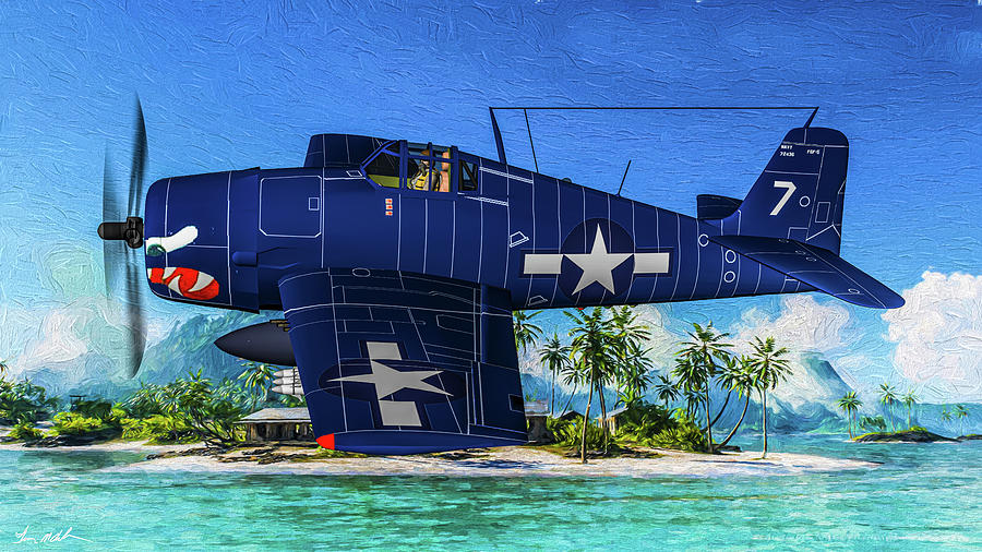 Us Navy Hellcat F6f -art Digital Art