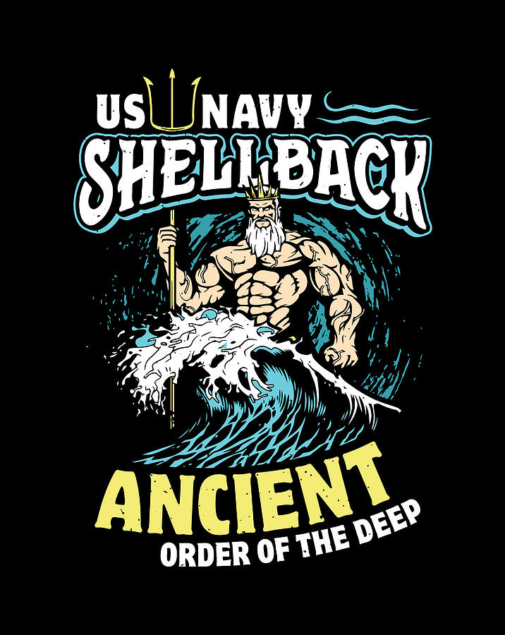 Us Navy Shellback Ancient Order Of The Deep Drawing by Hai Trieu Koh