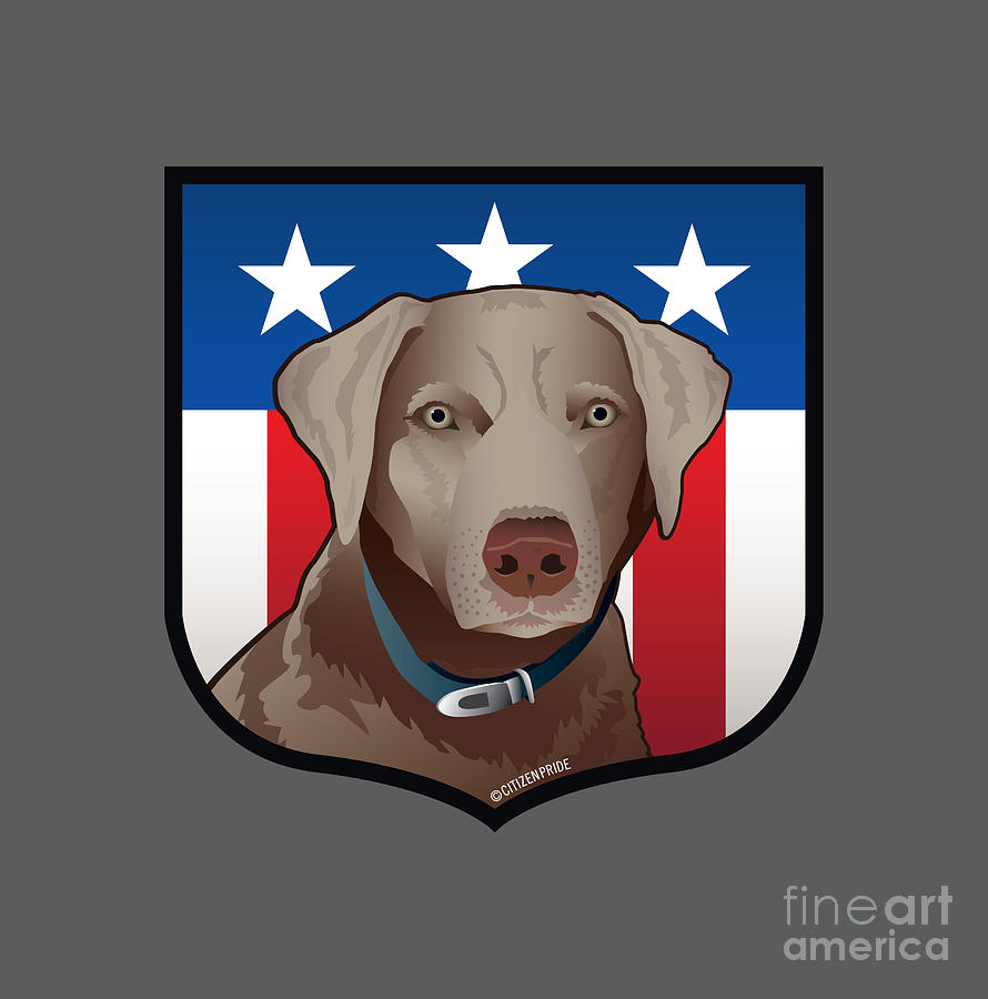 Labrador Retriever Digital Art - US Silver Lab Crest by Joe Barsin