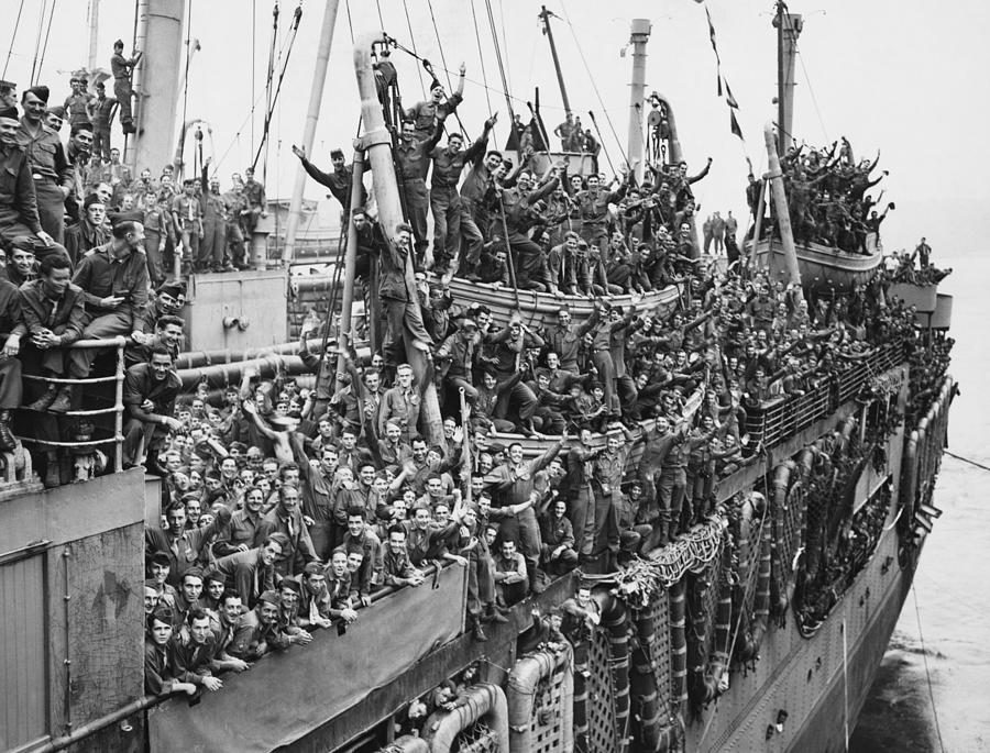 US Troops Celebrating Their Return Home - WW2 1945  Photograph by War Is Hell Store