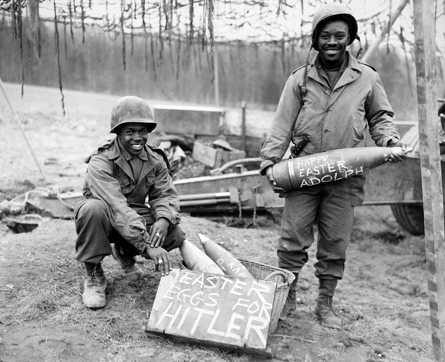 US Troops Holding Easter Eggs For Hitler - WW2 1945 Photograph by War Is Hell Store