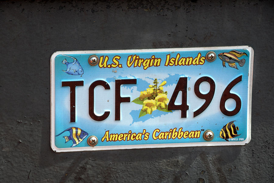 U.S. Virgin Islands license plate Photograph by Robyvannucci