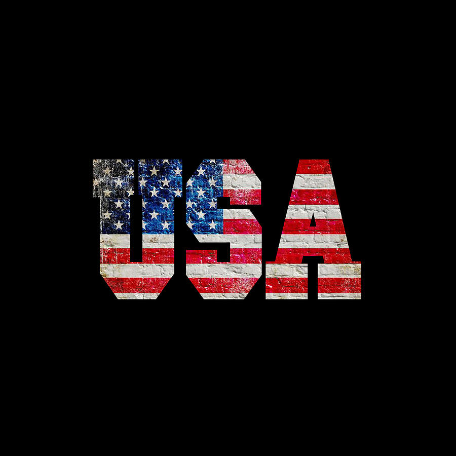 USA American Flag Tee Tees T-Shirt Painting by Tony Rubino