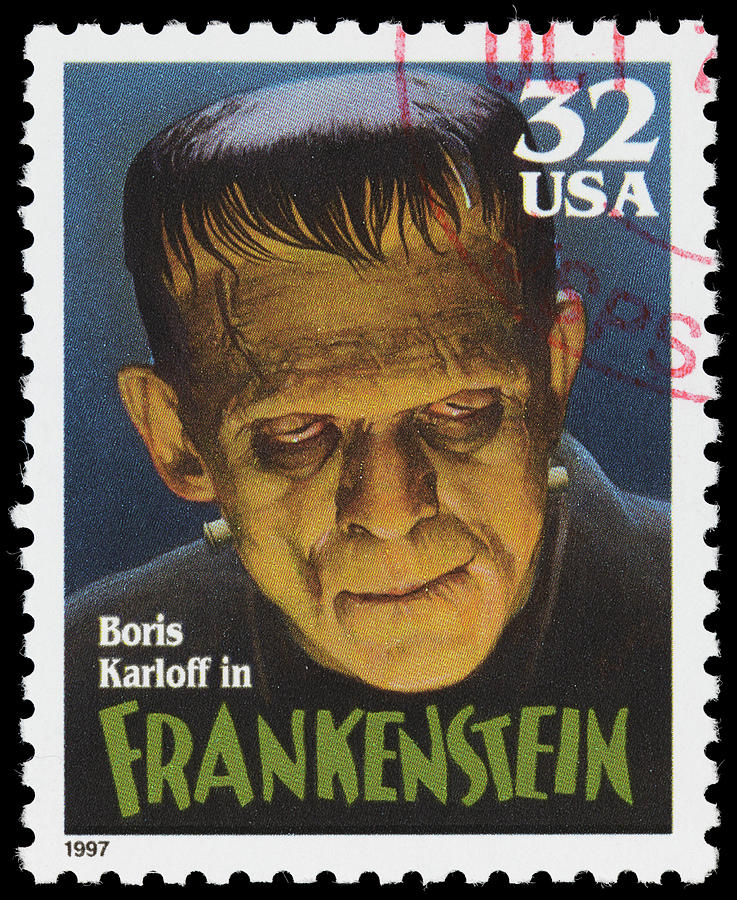 USA Boris Karloff Frankenstein postage stamp Photograph by PictureLake