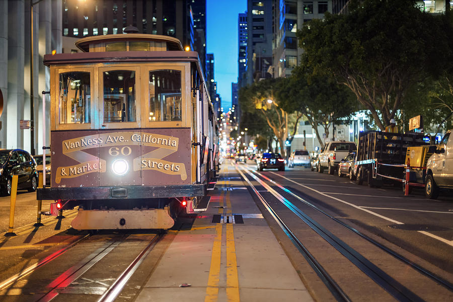 USA, California, San Francisco, Cable Car on California Street Photograph by RICOWde