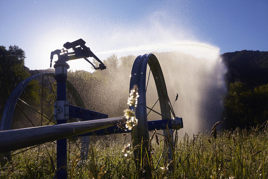 USA, Colorado, Agricultural Sprinkler on field Photograph by Kelly
