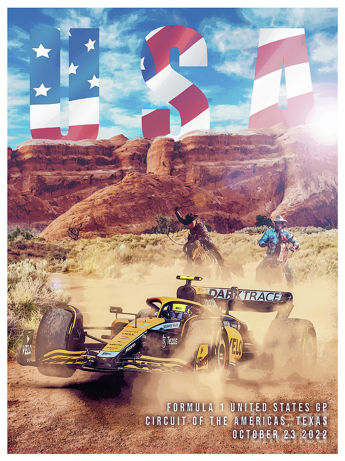 USA F1 GP 2022 Race Poster Digital Art By Rjd Photography - Fine Art ...