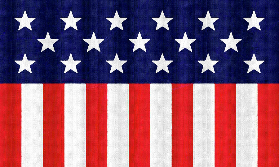 USA flag ,  County Flag Painting ca 2020 by Ahmet Asar.jpg Digital Art by Celestial Images