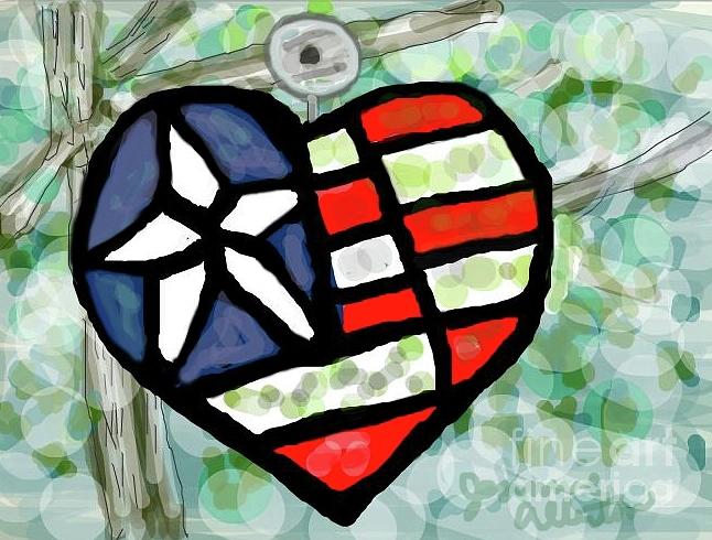 Usa Flag Heart Digital Art by Jeannie Allerton
