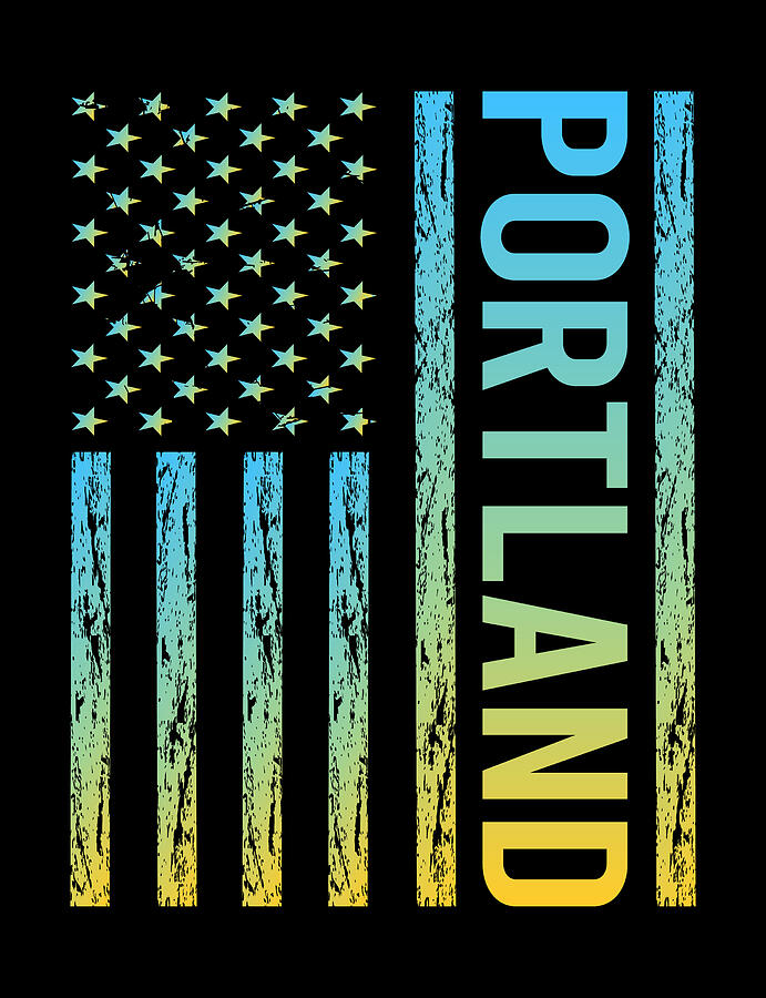 Portland Digital Art - USA Flag - Portland by Colin Swift