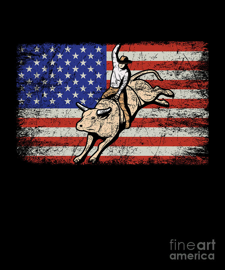 Rodeo Bull Rider American Flag Patriotic Cowboys' Lunch Bag