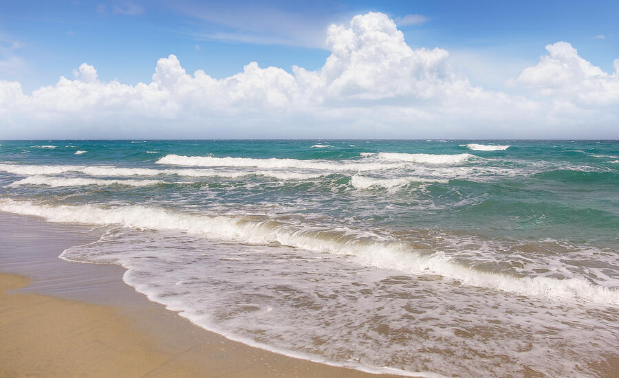USA, Florida, Boca Raton, Beach with surf Photograph by Tetra Images