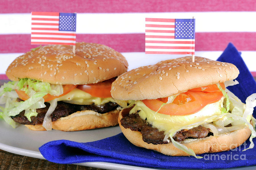 USA Fourth of July Hamburgers Photograph by Milleflore Images