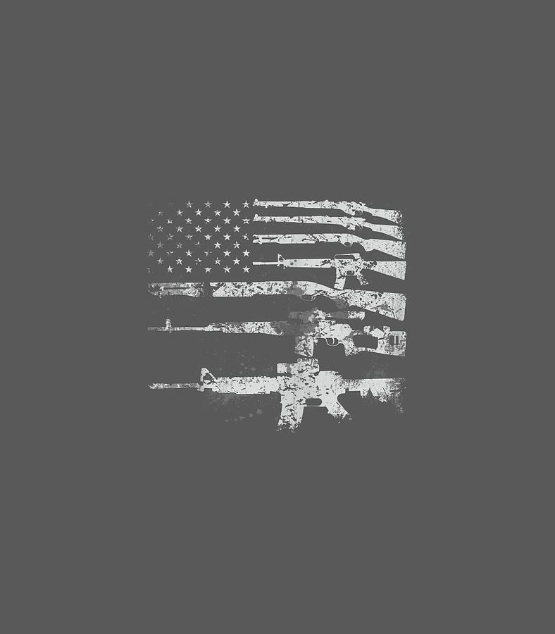 USA Guns Weapons Flag Rifles Armed America 2nd Amendment Digital Art by ...