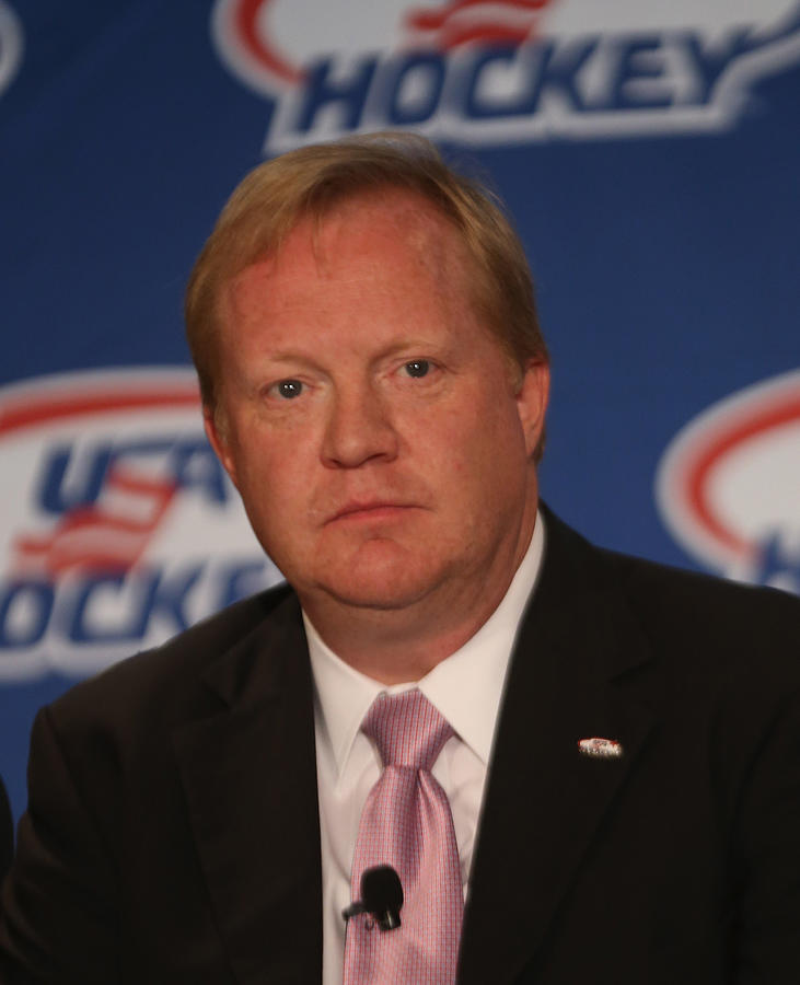 USA Hockey Press Conference Photograph by Bruce Bennett