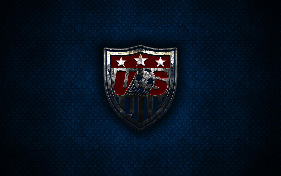 Usa National Soccer Team 4k Metal Logo Creative Art Metal Emblem Blue Metal Background Usa Football Digital Art By Phelp Shawkins