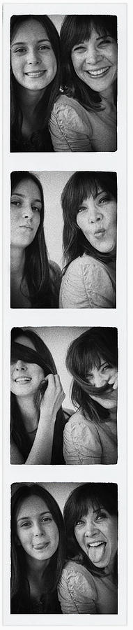 USA, New Jersey, Photo booth picture of teenage girl (14-15) and her mom Photograph by Jamie Grill