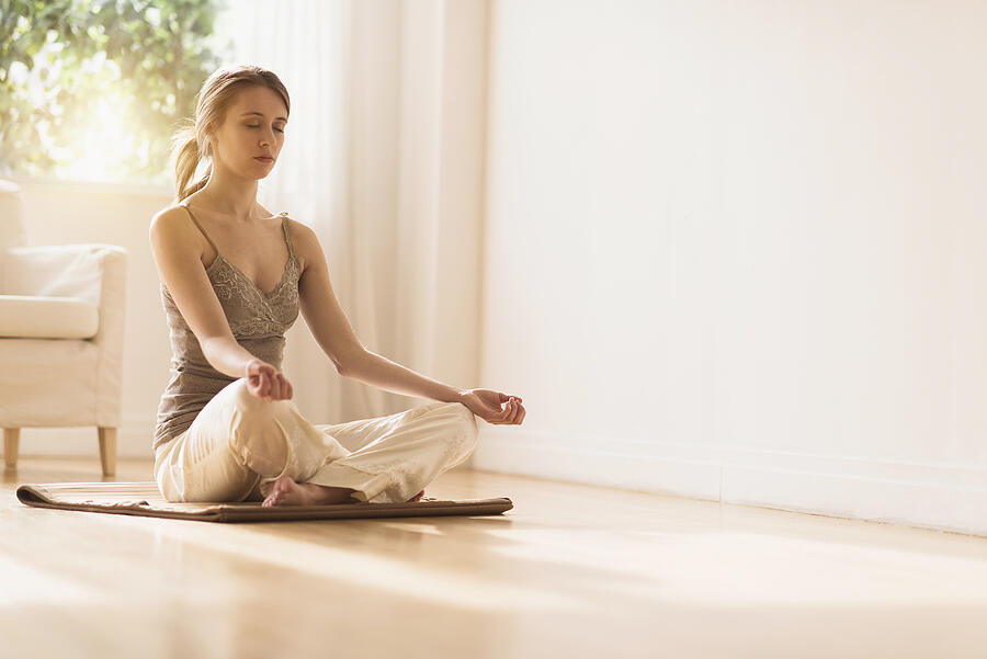 USA, New Jersey, Young woman practicing yoga Photograph by Tetra Images