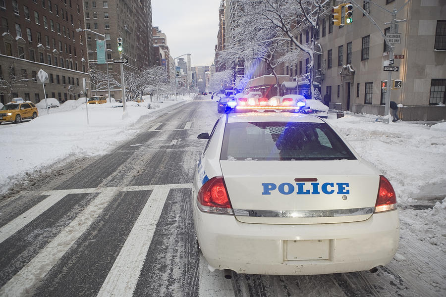 USA, New York City, police car on Park Avenue Photograph by Fotog