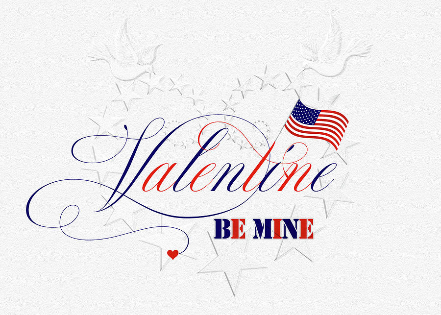 USA Patriotic Valentines Day Digital Art by Doreen Erhardt