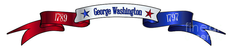 Usa Red White And Blue George Washington Ribbon Banner Digital Art