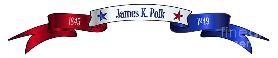 USA Red White And Blue James K Polk Ribbon Banner Digital Art by ...