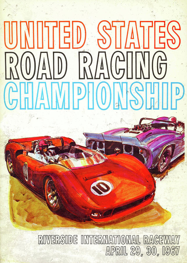 Usa Road Racing Championship 1967 Vintage Racing Car Poster Mixed Media By Design Turnpike