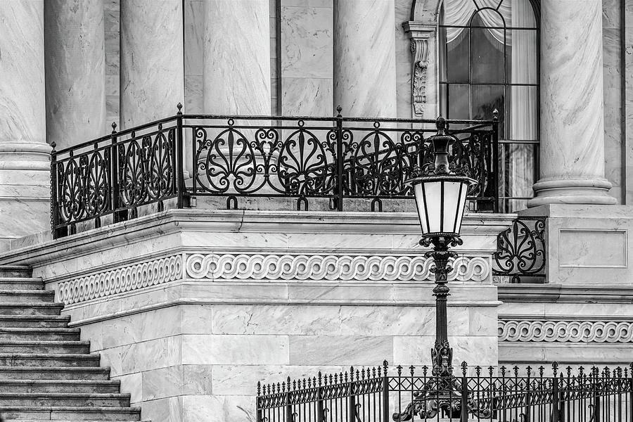USA Senate Building  BW Photograph by Susan Candelario