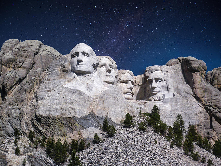 USA, South Dakota, Mount Rushmore, View of Mt Rush Photograph by ExPrEsSo