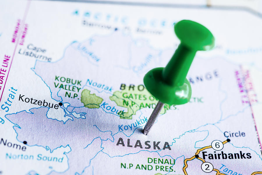 USA states on map: Alaska Photograph by Ilbusca
