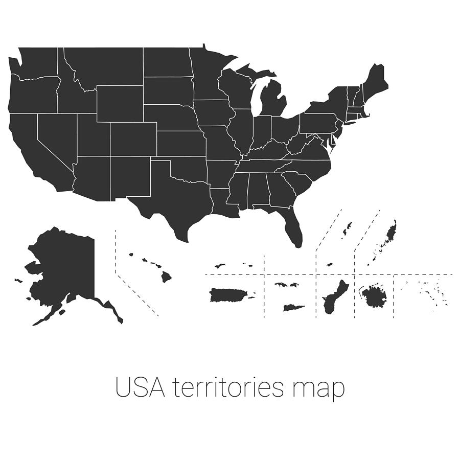 USA territories map Drawing by Calvindexter USA territories map Drawing by Calvindexter