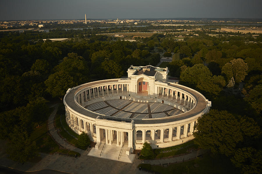 USA, Virginia, Aerial photograph of the Arlington National Cemetery Theater Photograph by Westend61