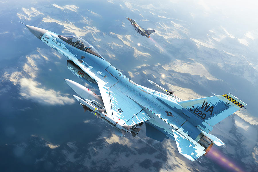 USAF F-16 aggressors Digital Art by Antonis Karidis