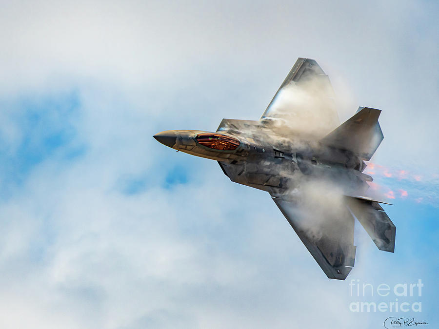 USAF F22 Raptor Aircraft wrapped in Water Vapor Photograph by Phillip ...