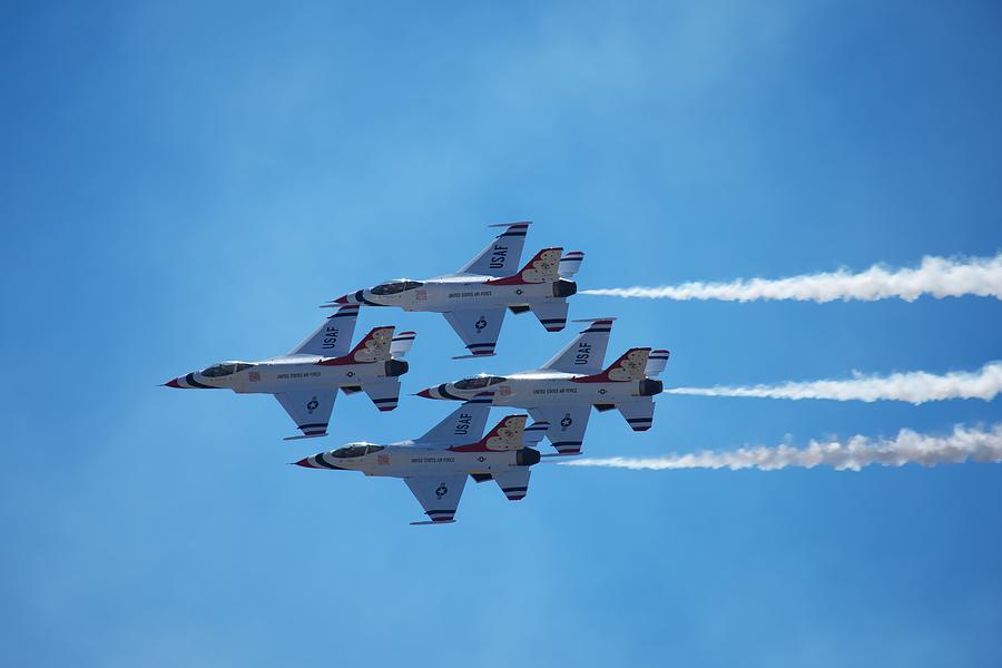 USAF Thunderbirds F16s Diamond Photograph by EH Foto Art - Fine Art America