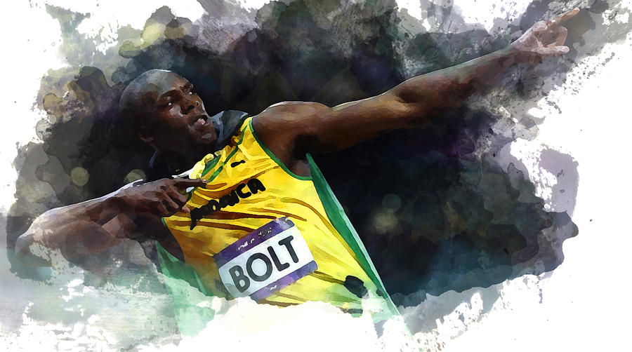 USAIN BOLT FASTEST MAN PHOTO PICTURE PRINT ON FRAMED CANVAS WALL ART DECORATION 