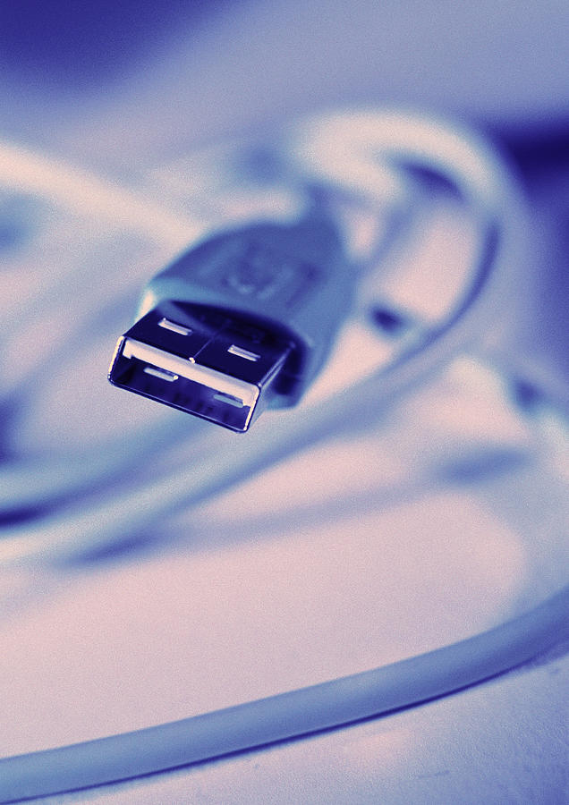 USB computer connection, close-up. Photograph by Laurent Hamels