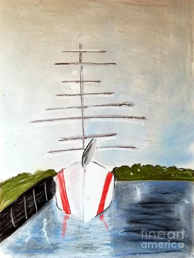 USCG Eagle Moored Drawing by Expressions By Stephanie