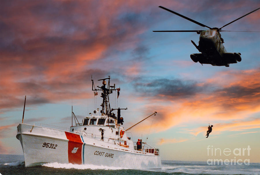 USCGC Cape Knox Patrol Boat - Helicopter Operations Photograph by Dale Powell