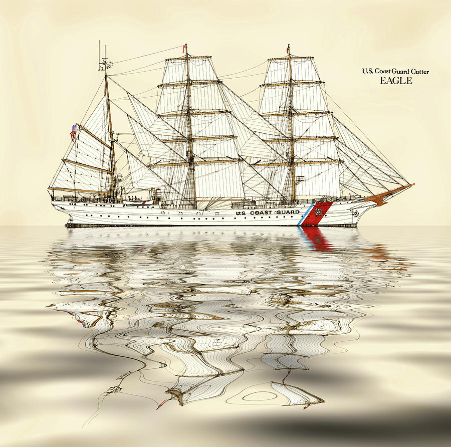 Uscg Drawing - USCGC Eagle by Jerry McElroy