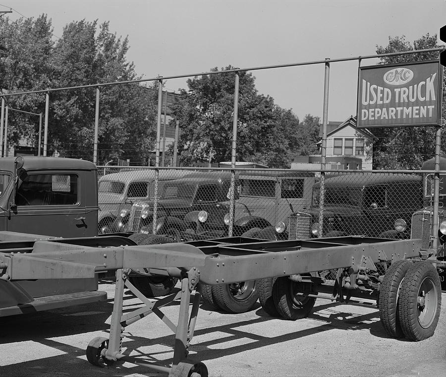 Used Truck Lot. Minneapolis, Mn, 1930's Minnesota Photograph By Visions 