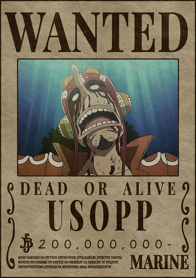 Usopp One Piece Wanted Digital Art by William Stratton